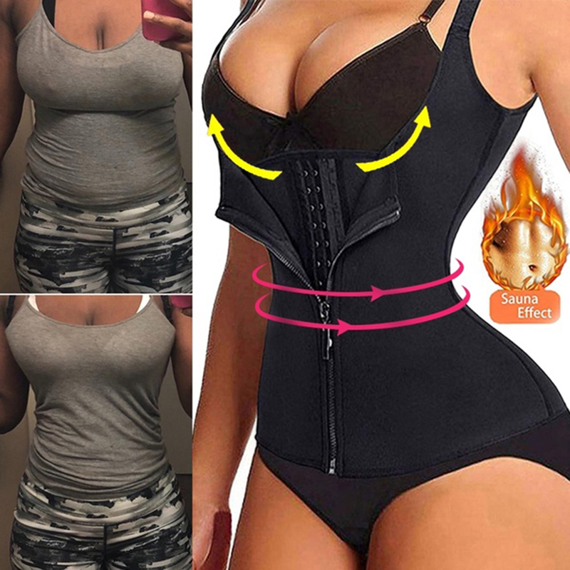 

corset minceur Slimming Shapewear Faja Tummy Waist Shaper Trainer Belt Body Shaper Women Adjustable Shoulder Strap Fajas Girdle Y200706, Black