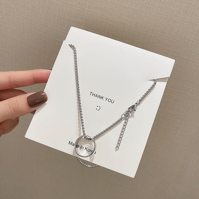 

Chokers Big Circle Pendants Necklace For Women Hollow Link Silver Color Punk Personality Necklaces Ladies Fashion Jewelry