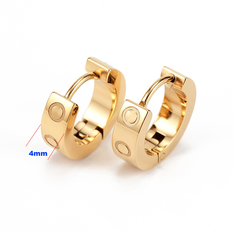 

2021 Titanium Stainless Steel Love Earrings Eardrop Gold Silver Rose gold For Women Jewelry with Red Pouch