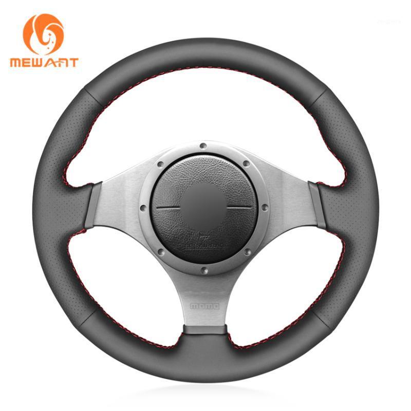 

MEWANT Black Artificial Leather Hand Sew Car Steering Wheel Cover for Mitsubishi Lancer Evolution 8 VIII Lancer Evolution 9 IX1