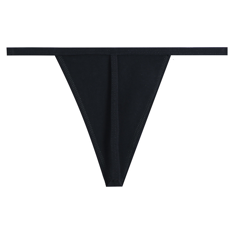 

New Simple Cotton G-String Thong Seamless Women Panties Underwear Sexy Lingerie Femlae Under Solid Low-Rise T-Back, Black