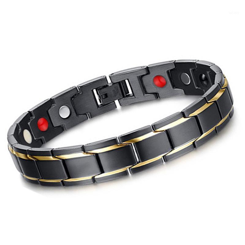 

stainless steel charm gold bracelet mens black christmas gifts for male accessories snap button jewelry luxury statement rock1