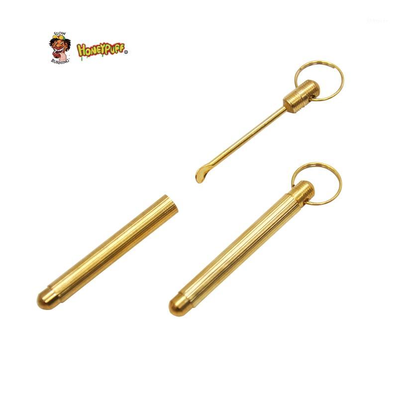 

HONEYPUFF Gold Brass Snuff Spoon Sniffer Snorter Hoover Hooteer Metal Snuff Tobacco Pipe Shovel Key Chain Pocket Size1