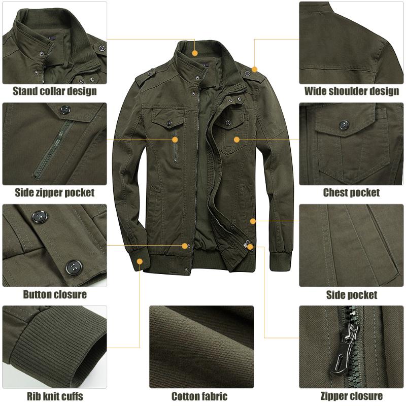 

Men's Cotton Jackets Jackets, Army green