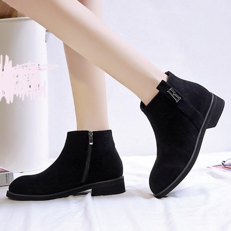 

Large size Ankle Boots for Women Scrub New Boots Winter Shoes Woman Fashion Bota Feminina Casual Short Tube, Black