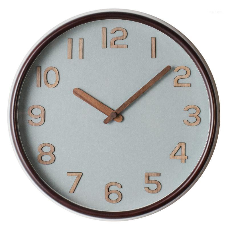 

Retro Wood Wall Clock Creative Design Living Room Wall Clock Movement Brife Solid Wood Watch Quartz Home Europe L1
