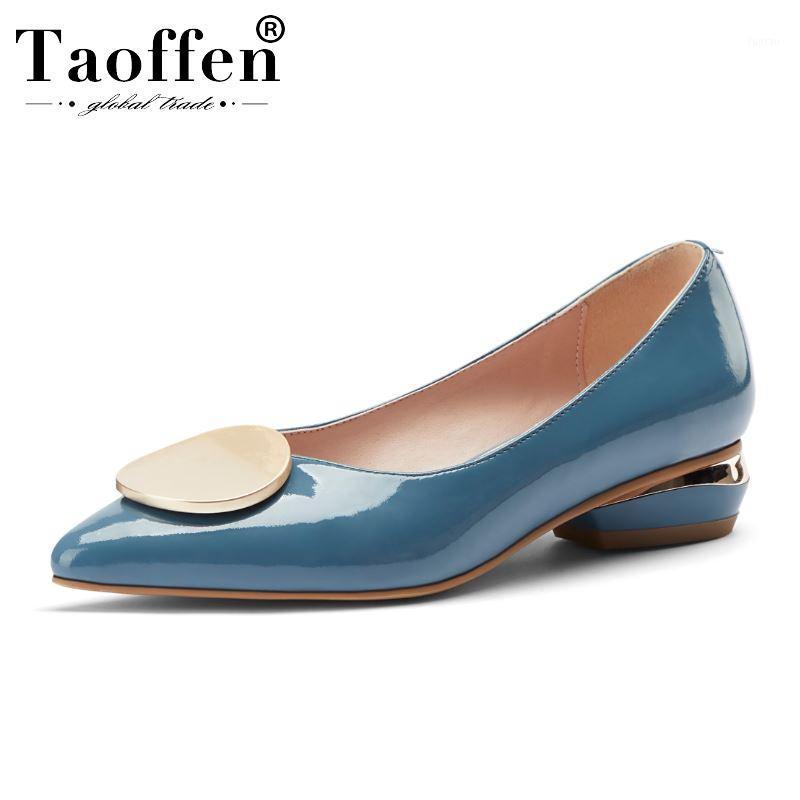 

Taoffen 2020 Real Leather Women Pumps Office Ladies Simple Party Shoes Women New Brand Pumps Footwear Size 31-431, Blue