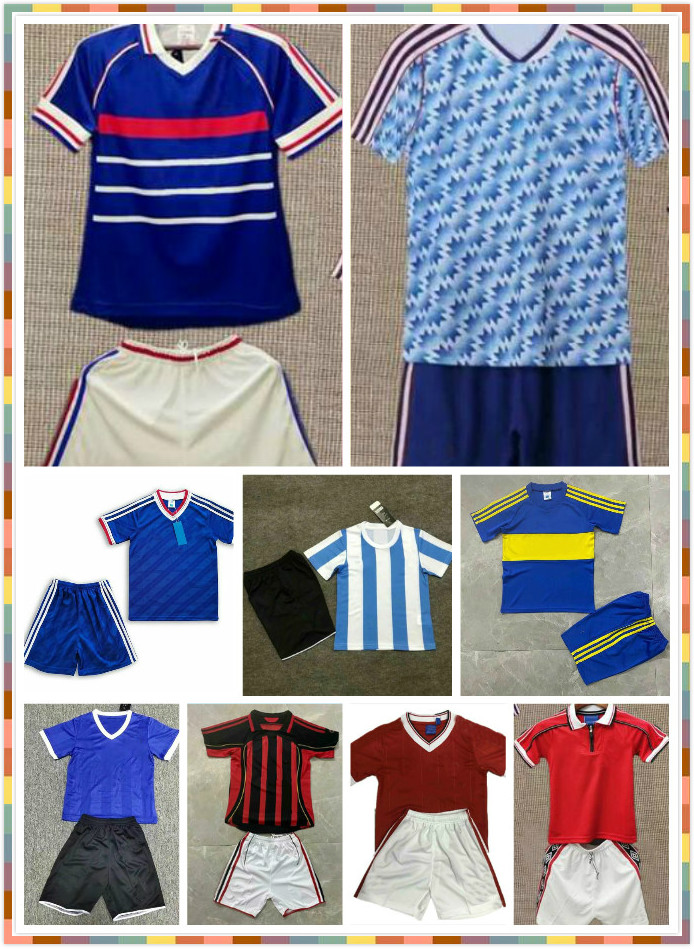 

kids kit Retro Man Cantona ZIDANE HENRY Soccer Jersey 83 1998 99 90 92 Beckham Giggs v.NISTELROOY ROONEY ancient football shirt
