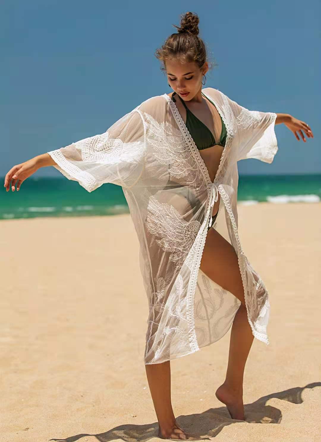 

Direct selling holiday dress Bikini Swimsuit cardigan with beach cover up1312#12