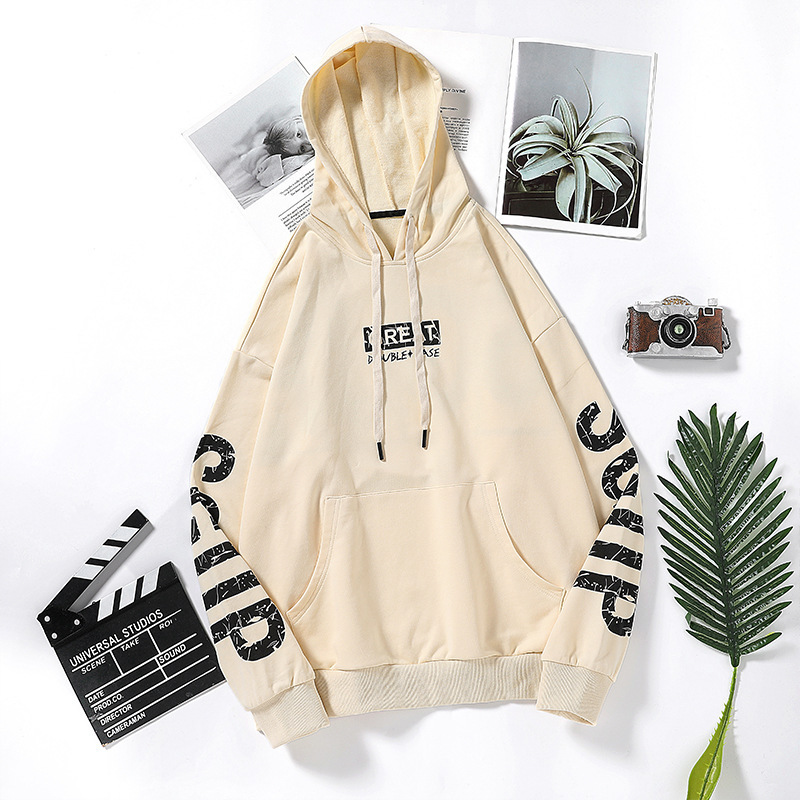 

2021 Students Jersey Male Autumn New Casual Youth Printed with Long Sleeve Hood Fashion Men's Shirt F4b8, Red