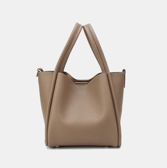 

Bucket bag women fashion simple handbags large capacity soft leather shoulder bag handbag totes, Khaki