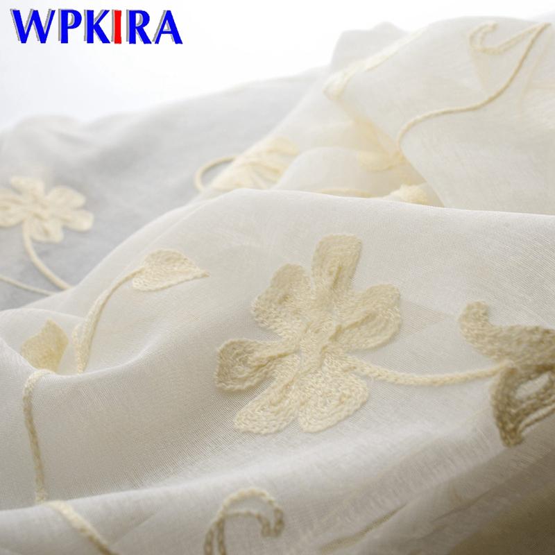 

1Pc Flower Embroidered Voile Curtain For Living room Window Drapes Janpanese and Korean Tulle Curtain For Girls Bedroom WP001&3, Pink