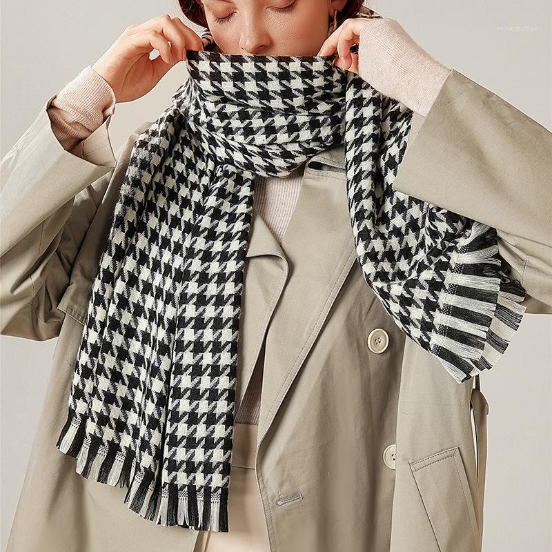 

2020 fashion cashmere women plaid scarf winter warm shawl and wrap bandana female foulard long thick blanket scarfs1
