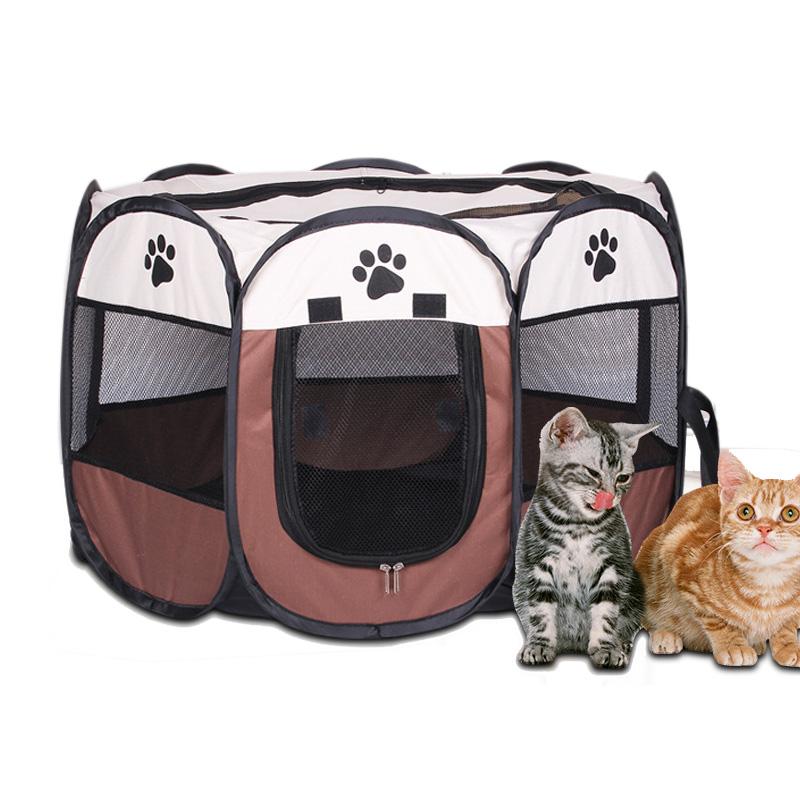 

HOT Portable Folding Pet tent Dog House Cage Dog Cat Tent Playpen Puppy Kennel Easy Operation Octagonal Fence outdoor supplies