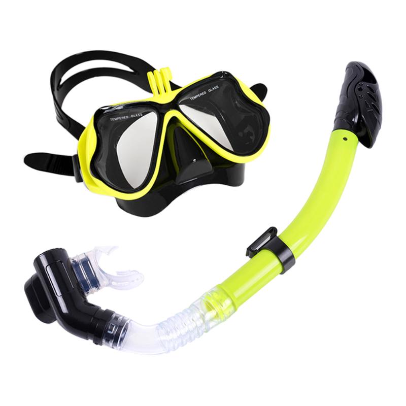 

Snorkel Set Dry Snorkeling Gear Foldable Tube For Adults Durable Fog Proof Swimming Goggles Waterproof Diving Panoramic View