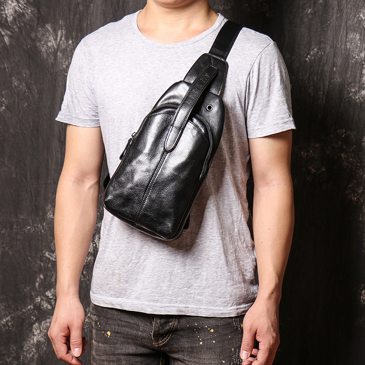 

2020 Messenger Genuine Leather Chest Day Package Famous Men Cross Mark Unique Body Bags Vintage Slingshot Shoulder Purse Mpza