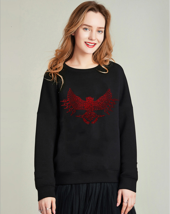 

Hot Selling Diamond Hoody for Lady Black Female Winter Wear Girls Sweatpants Mcv8, As shown