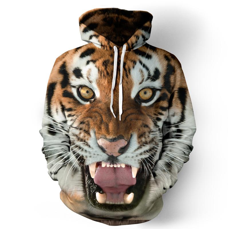 

Unisex Cool 3D Tiger Print winter hoodie fashion pullover animal pattern Sport hoodies, Multi