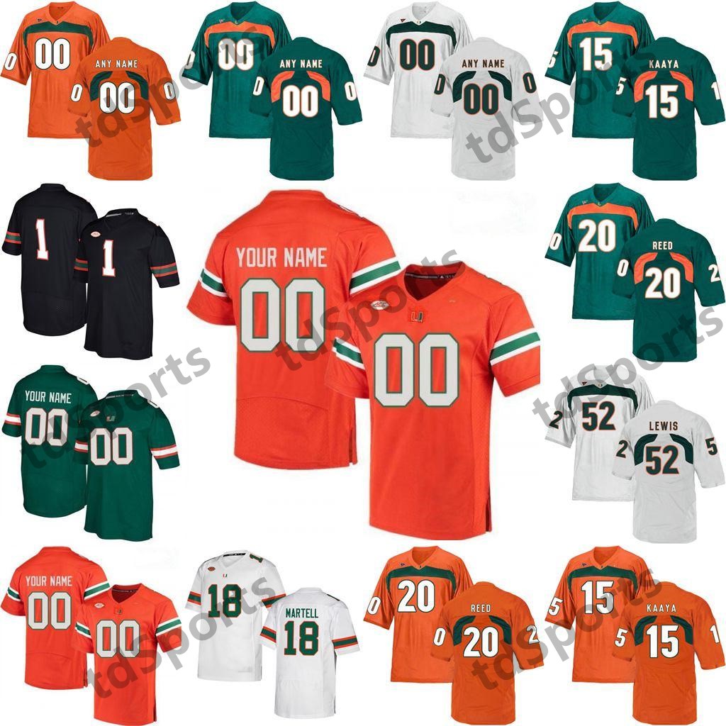 

NCAA Miami Hurricanes Jerseys Dwayne Johnson Jersey Jimmy Graham Jim Kelly Devin Hester Frank Gore College Football Jerseys Custom Stitched, As shown in illustration