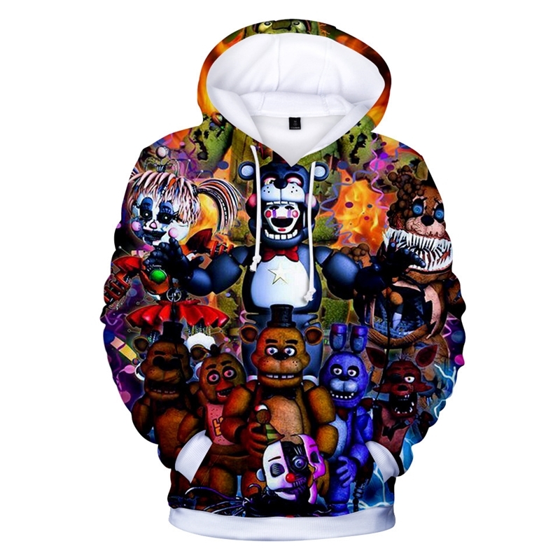 

Spring Children Cartoon 5 Nights At Freddies Hoodies For Boy Girl 3D Print Sweatshirt Kids FNAF Costume For Teens Sport Clothes Y200901, Blue