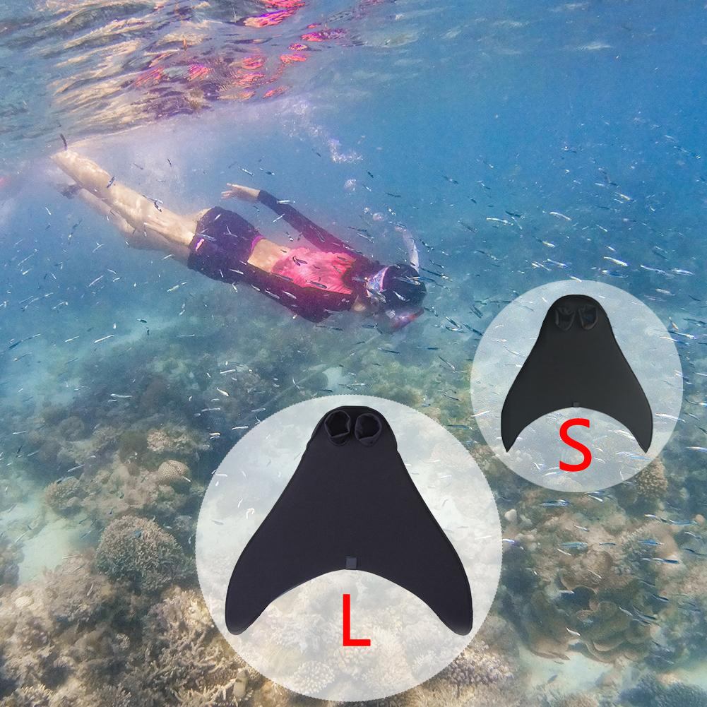 SIMEEGO Mermaid Swimming Fins Duck Flippers Rubber Short Swim Fins Universal Size Adjustable Fins Neutral Flippers Adult, Black