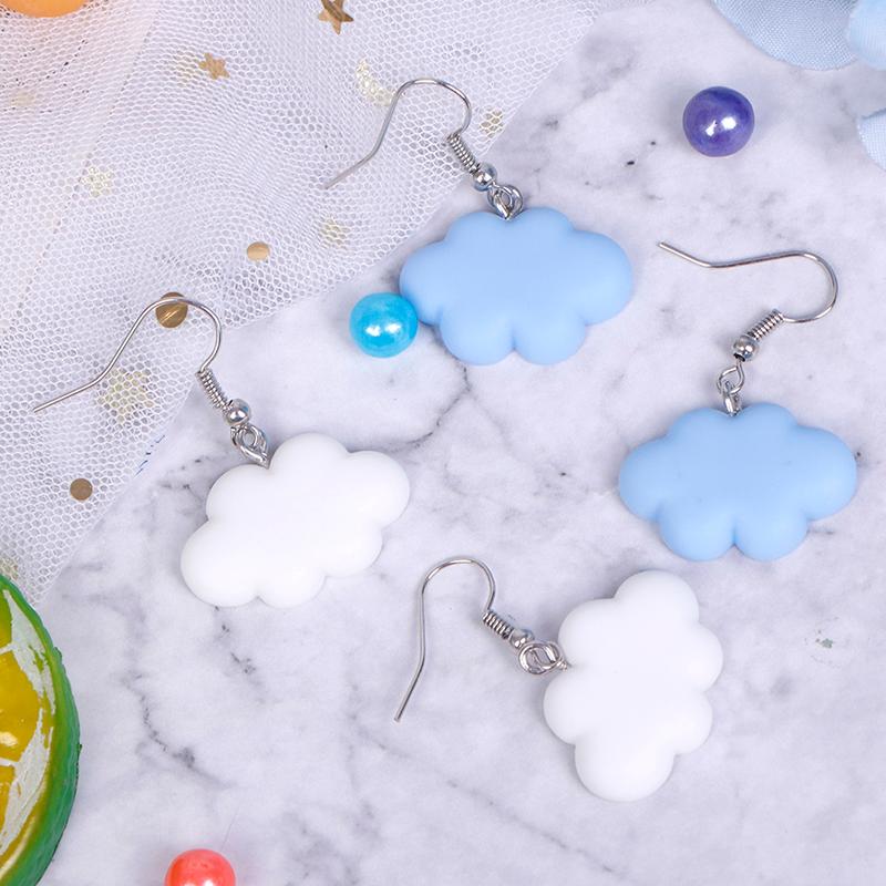 

1 Pair Fashion Cute Sweet Summer Cloud Drop Earrings Punk Jewelry For Cool Women Girl Friendship Gifts