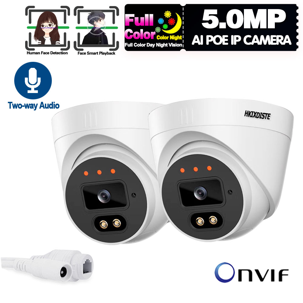 

H.265 POE IP CCTV Video Surveillance Camera Indoor HD 5MP 2MP Two Way Audio Dome IP Security Cameras Color Night Vision XMEYE