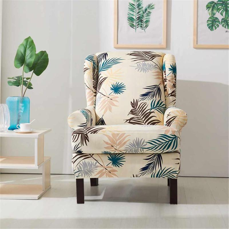 

Flower Printed Elastic Armchair Wingback Sofa Chair Cover Spandex Stretch King Back Chair Cover Protector SlipCover Protector1