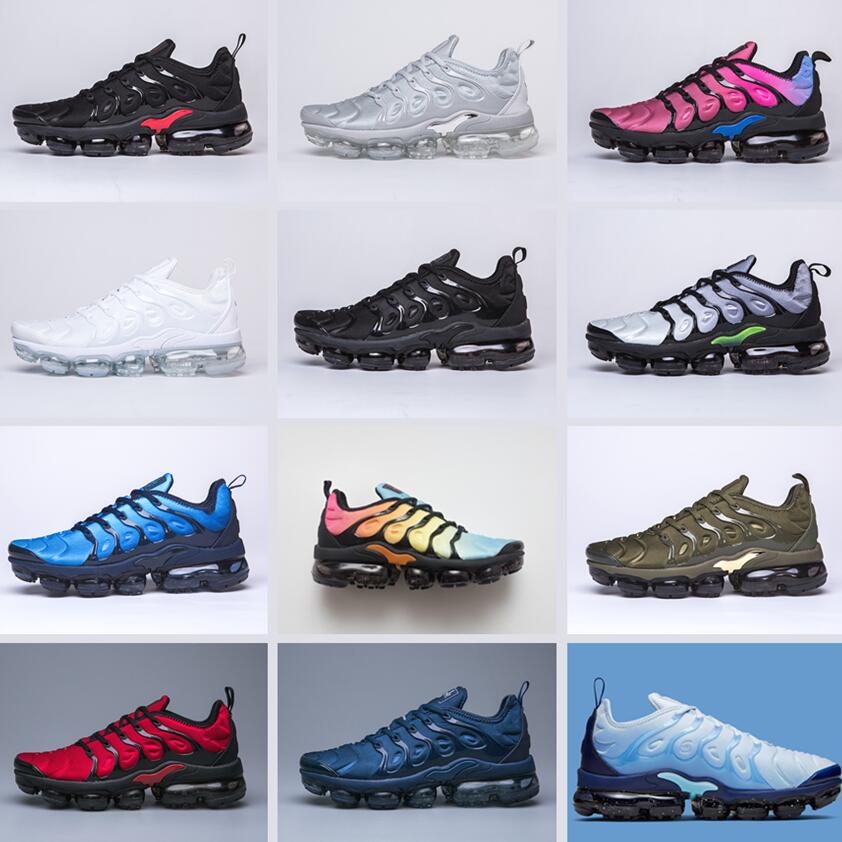 

2021 Running Shoes Tn Plus sneaker triple black Plus Olympic Laser Fuchsia Psychic Pink Grape Black Orange Crimson Sneaker Trainer with Box, Light grey
