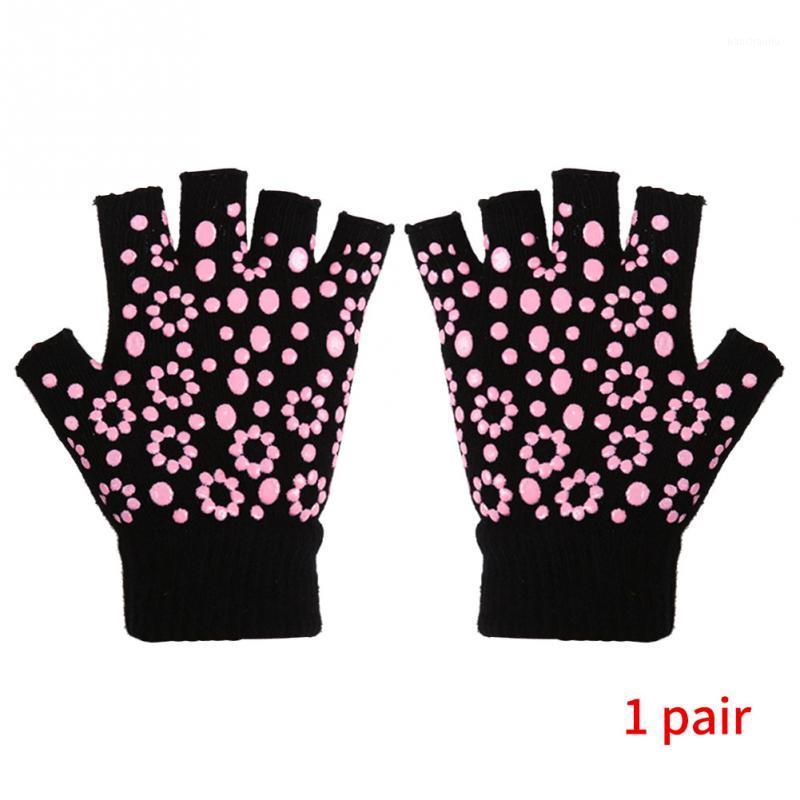 

1pair Anti Slip Breathable Pilates Gym Half Finger Body Building Weightlifting Workout Hand Protector Yoga Gloves Fitness Sports1