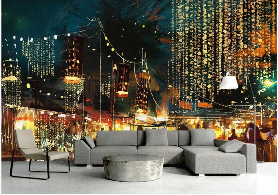 

3d wallpaper custom photo mural HD bustling urban street view home decor living room 3d wall murals wallpaper for walls 3 d, Non-woven wallpaper
