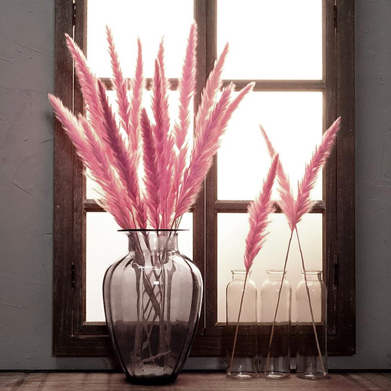 

15 Pcs Bulrush Dried Small Pampas Grass Phragmites Communis Decoration Wedding Flower Bunch for Home Decor 6 Colors Bulrus BDF99, Green