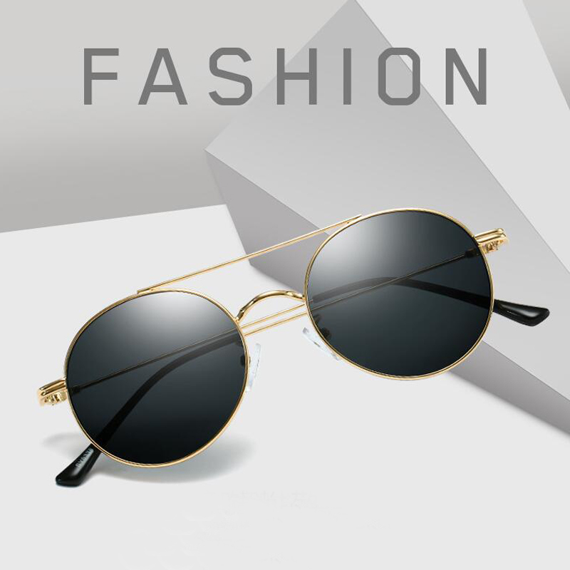 

Sunglasses DOKLY 2021 Fashion Black Round Real UV400 Women Vintage Sunglass Lens