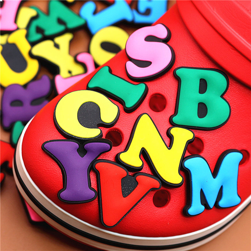 

1pcs PVC Capital English Letters Shoe Charms Shoes Accessories Shoe Buckle Decorations Ormaments Party Kid's Gifts
