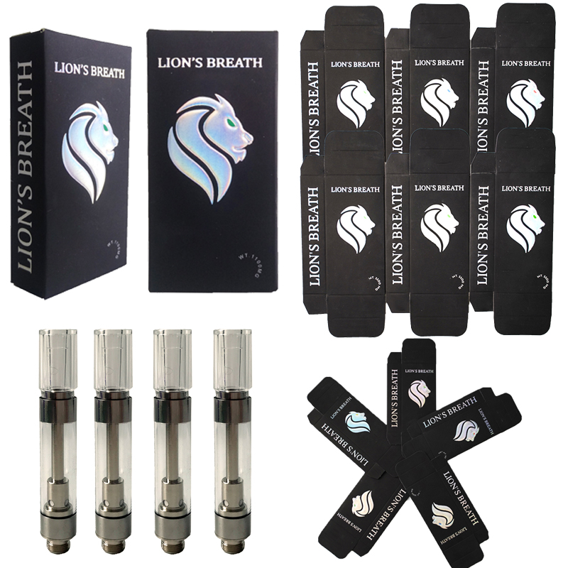 

Lions Breath Vape Carts Empty Vape Pen Cartridges 0.8ml 1ml Ceramic Coil 510 Cartridge Dab Wax Pen Vaporizer Press Tip Atomizer