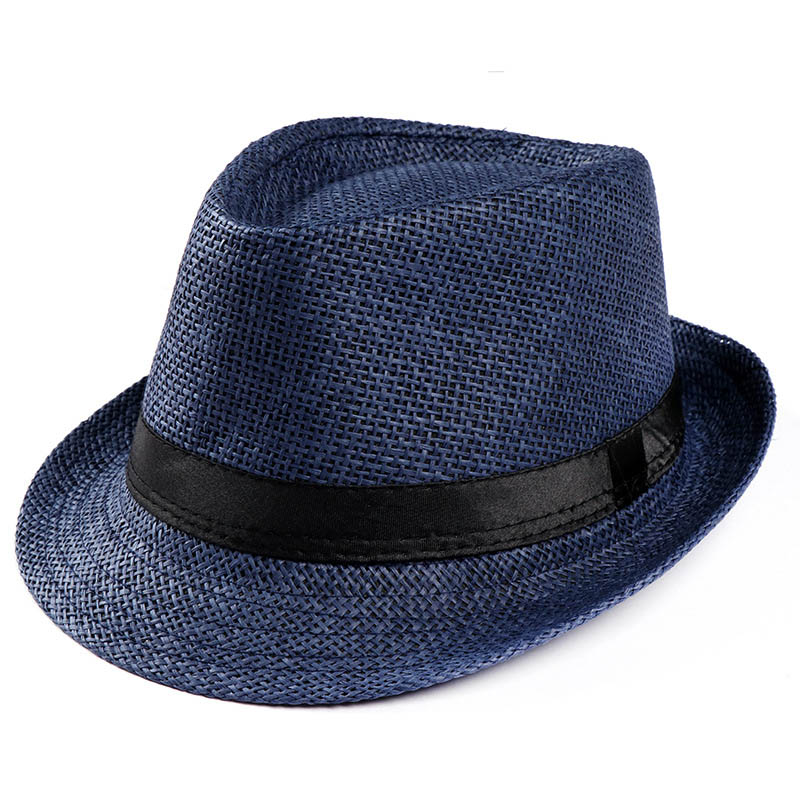 

Stingy Brim Hats Straw hat men's outdoor beach Sun protection and shade, Blue;gray