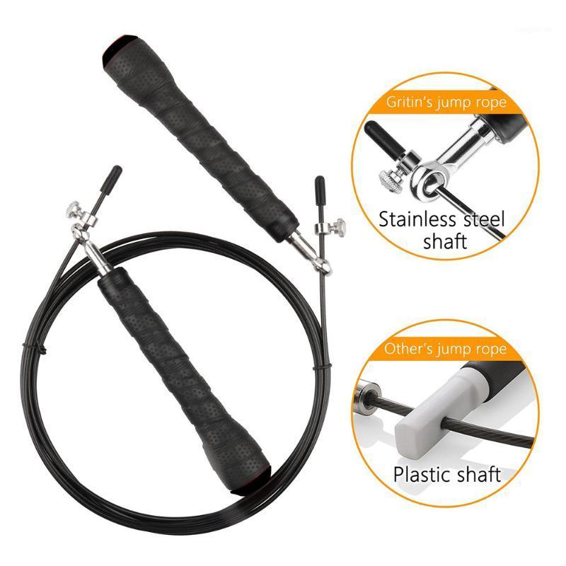 

PVC Skipping Jump Rope Adjustable Steel Ball Bearings Non Slip Grips Cable for Fitness Gym &T81