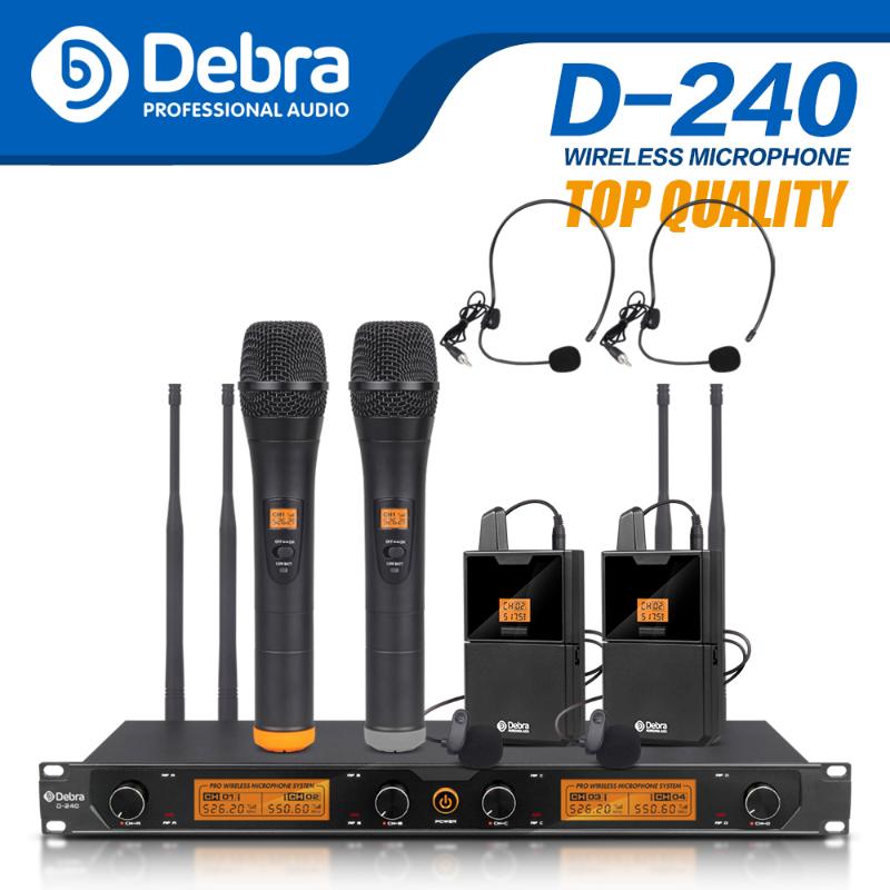 

Top quality!!!All metal Debra Audio D-240 4 Channel 4 Handheld UHF Wireless Microphone System For speech Karaoke party