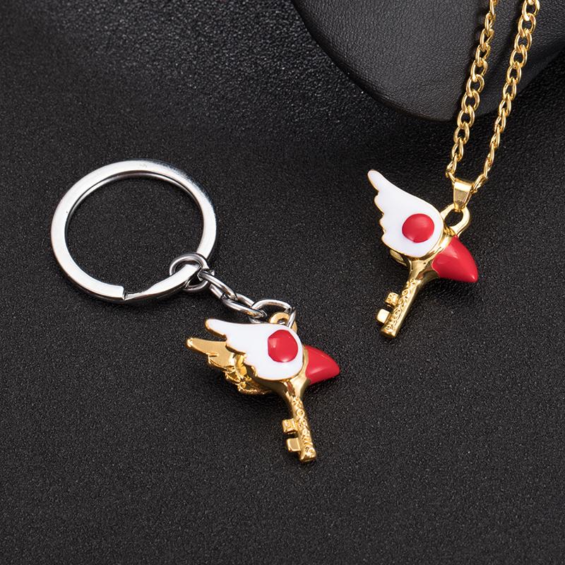

Chains Anime Card Captor Sakura Kinomoto Sealing Wand Key Metal Necklace
