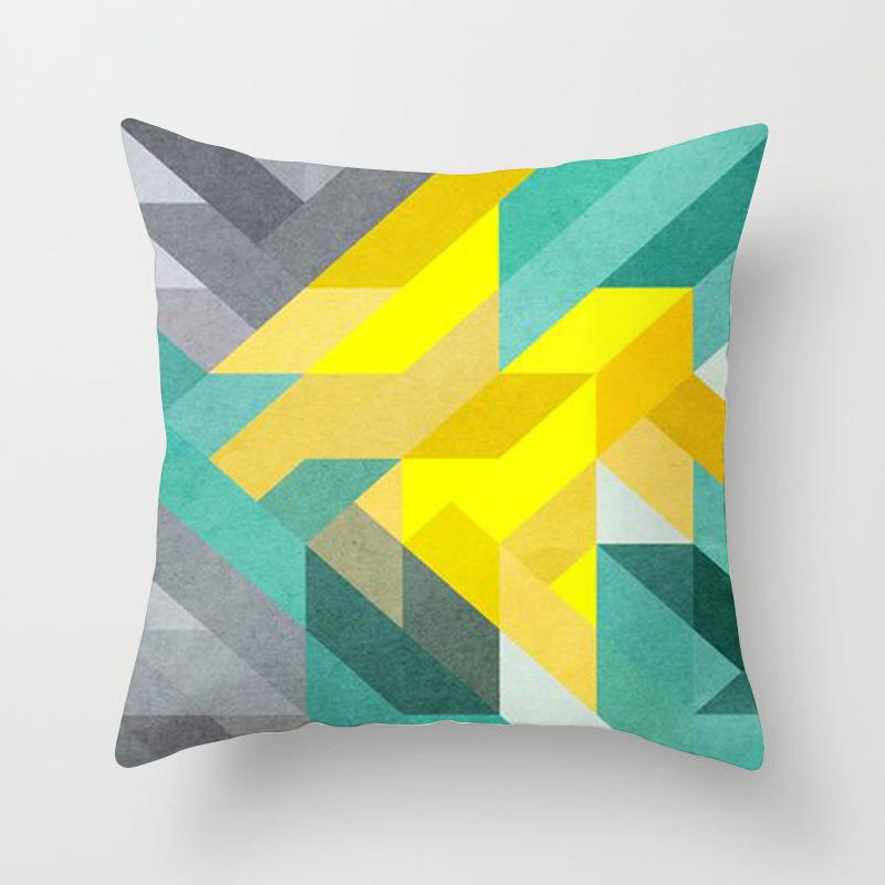 

Geometric Abstract Cushion Cover 45x45cm Mint Green Peachskin Decorative Pillows For Sofa Cushions Home Decor Pillow Cases, Jf-76-14