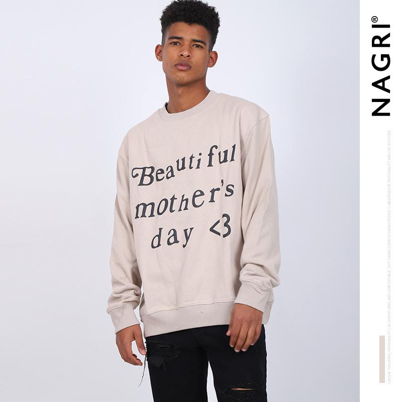 

Men's Hoodies & Sweatshirts 2022 Spring Letter Printed Men Clothing Harajuku Hip Hop Casual Streetwear High Quality Long O Neck Pullover, Black