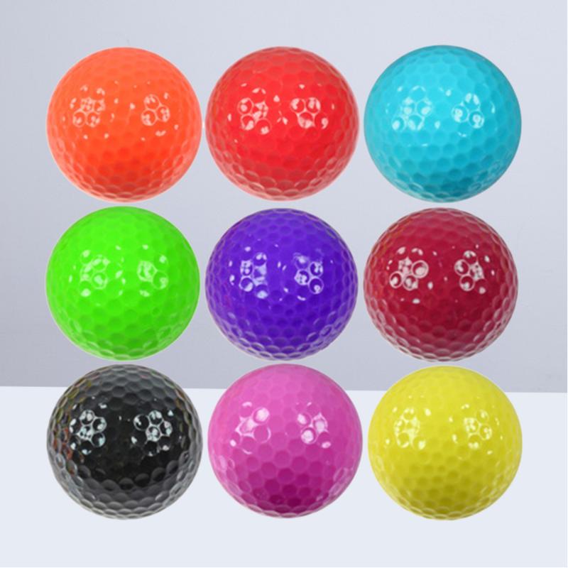 

12PCS Golf Practice Balls Practicing Durable Random Color Double Layer Training Balls for Golf