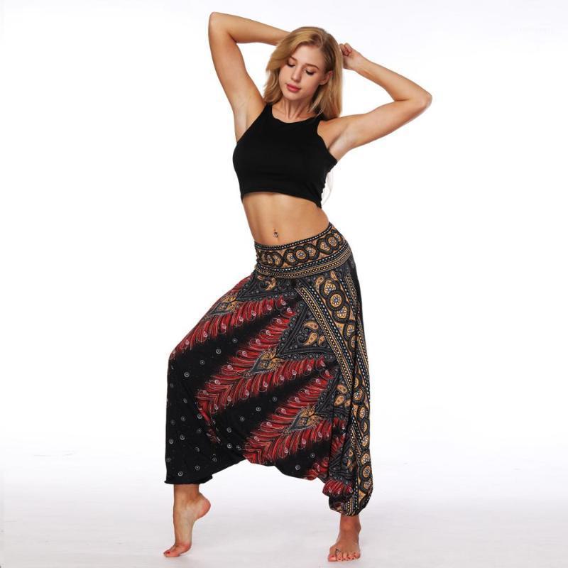 

Women's national style digital printing wide leg lantern sports pants loose Yoga Pants Bohemian beach casual Jumpsuit1, 11