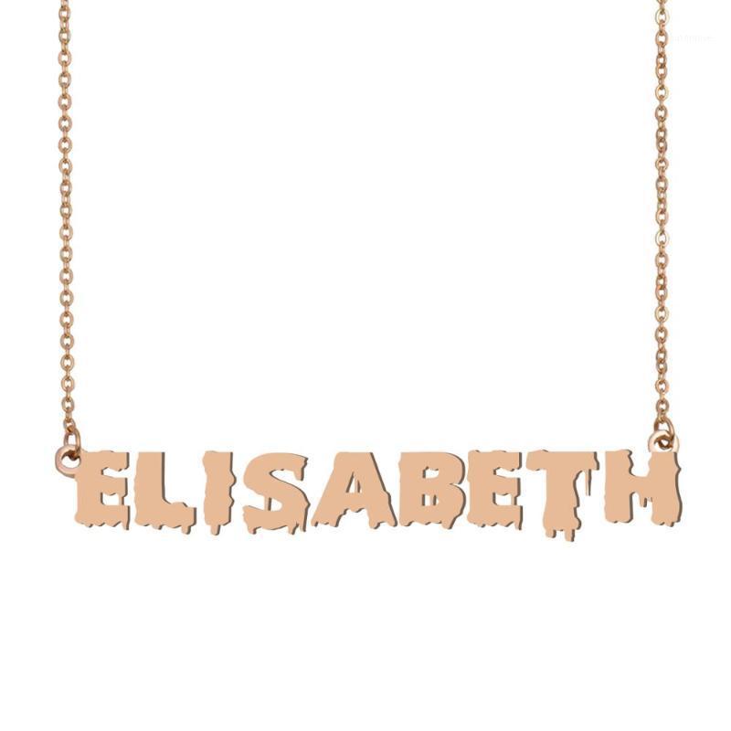 

Elisabeth Name Necklace , Cool Bloody Art Name Necklace for Halloween and Santa's Day Jewelry Gift for Kids Boys Girls1