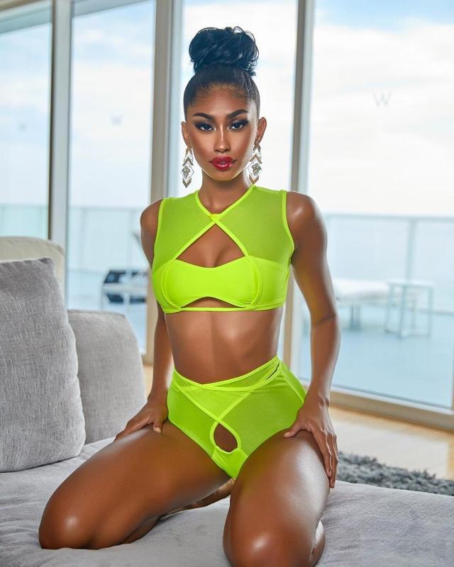 

2020 Neon High Waist Bikini Swimsuit Sexy Female Crop Top Two Pieces Bathing Suit Summer Bather Push Up Cut Out Swimwear Biquini, Pink