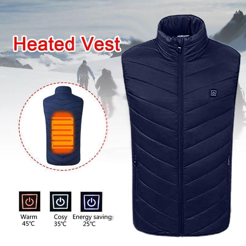 

USB Down Cotton Electric Vest Heated Heated Pad Navy Blue 2020 5-12v Thermal Jacket Hot Warm Clothing Body Warmer1, As pic