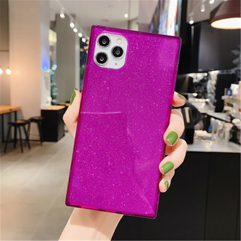 

Hot Fluorescent Solid Color Phone Case For iPhone 12 Mini 11 Pro Max XR X XS Max 7 8 Plus For Samsung Phone Case Soft IMD Phone Back Cover, Black