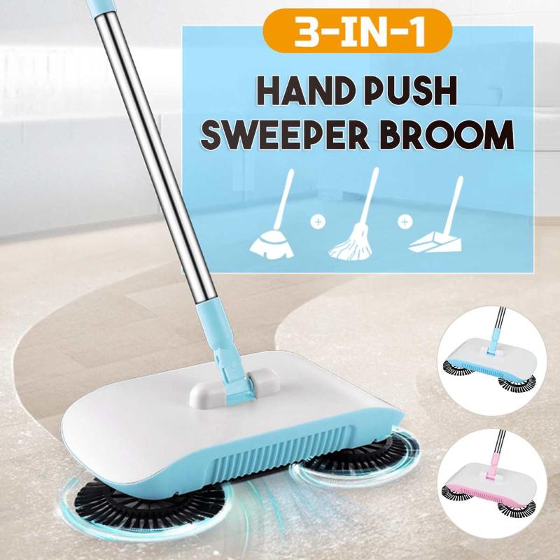 

3in1 Sweeping Machine Hand Push Sweeper Household Broom Dust pan Cleaner Brush Mop Home Kitchen Cleaning Tools New Arrival 2020