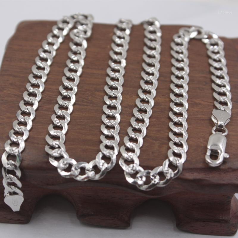

Real S925 Silver Necklace For Men Simple Curb Link 6mm Best Gift Chain 19.6''L New Gift1