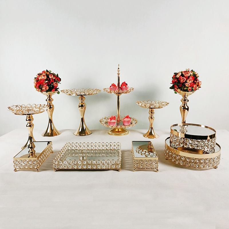 

Other Bakeware 11pcs/lot 4-Tier Round Metal Cupcake Display Stand Dessert Tower Pastry For Wedding Birthday Theme Party